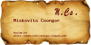 Miskovits Csongor névjegykártya